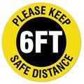 Signmission Keep Safe Distance Non-Slip Floor Graphic, 16in Vinyl, 6PK, 16 in L, 16 in H, 2-C-16-6PK-99976 FD-2-C-16-6PK-99976